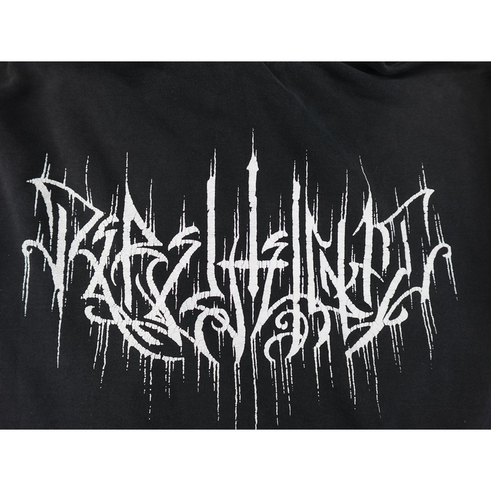 Rebel8‎ Graphic Zip Hoodie Mens Large Black Occult Metal Streetwear Distressed - Picture 12 of 13
